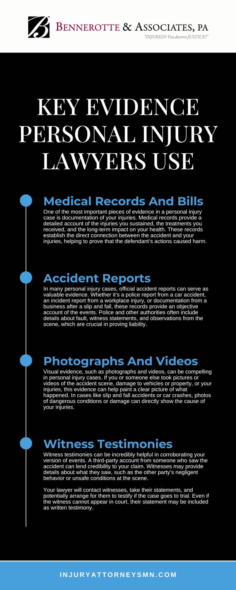 Key Evidence Personal Injury Lawyers Use infographic
