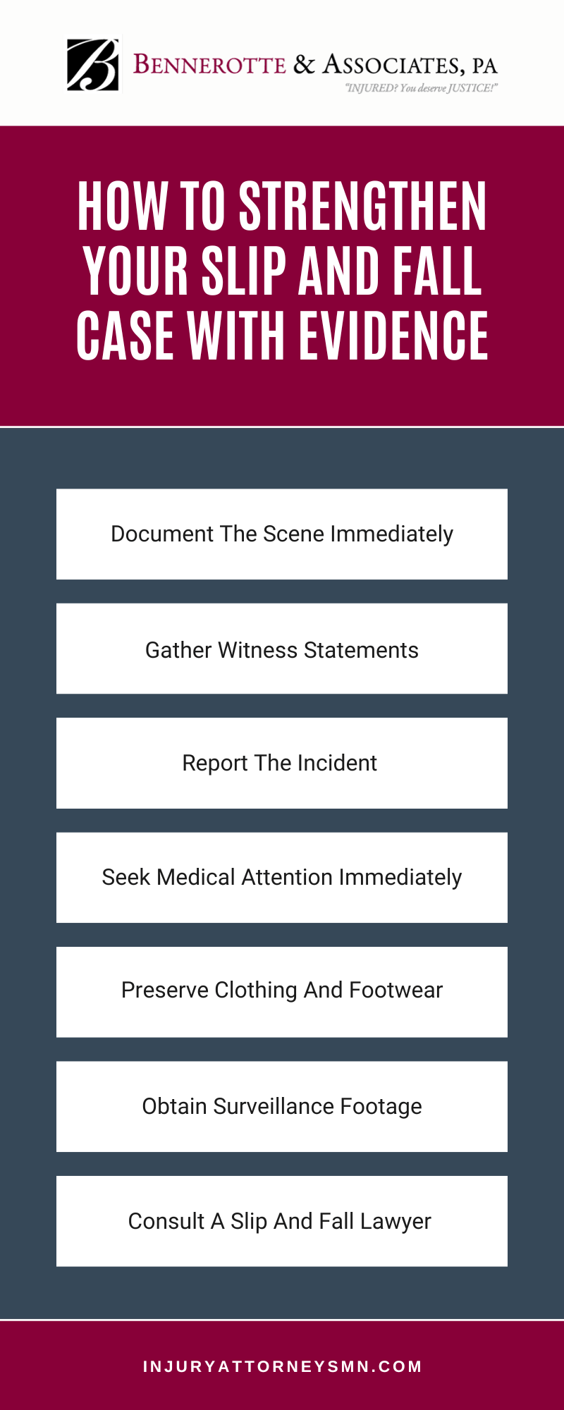 How To Strengthen Your Slip And Fall Case With Evidence Infographic