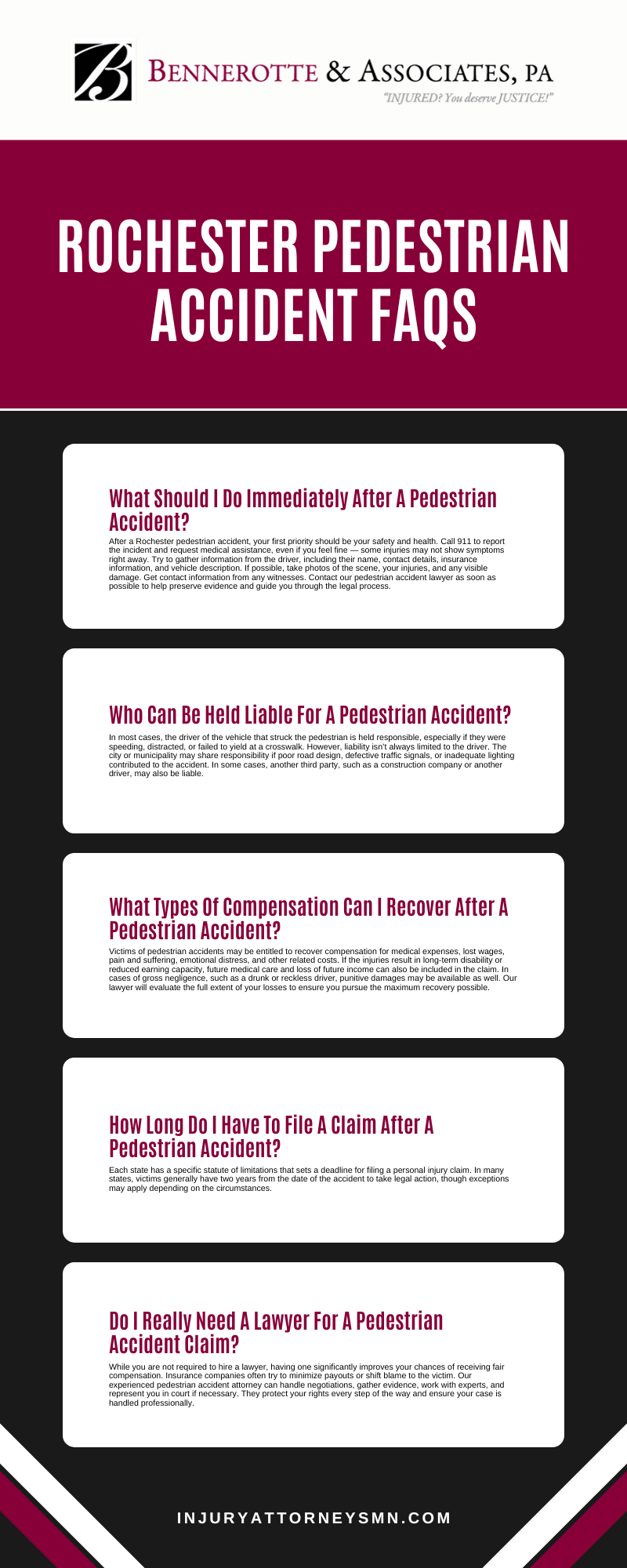 Rochester Pedestrian Accident FAQs Infographic