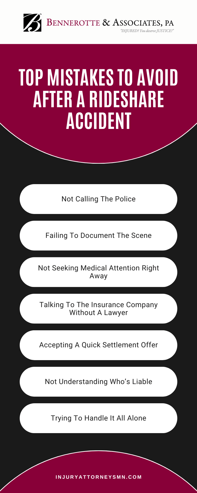 Top Mistakes To Avoid After A Rideshare Accident Infographic